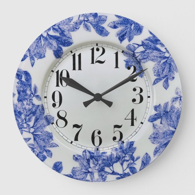 Arbor Blue Plate Acryllic Wall Clock Stor Klocka (Framsida)