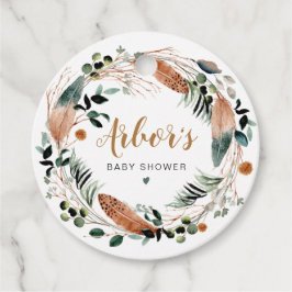 ARBOR Bohemian Feather Greenery WAN Boho Gåvor Etiketter