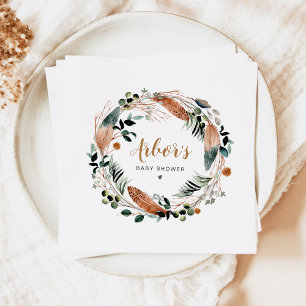 ARBOR Bohemian Feather Greenery WAN Boho Pappersservett