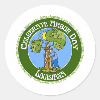 Arbor Day Louisiana Runt Klistermärke