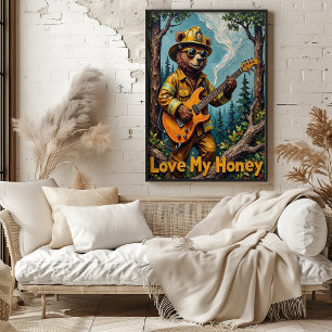 Arboreal Anthem: Bear's Honeyed Notes Poster