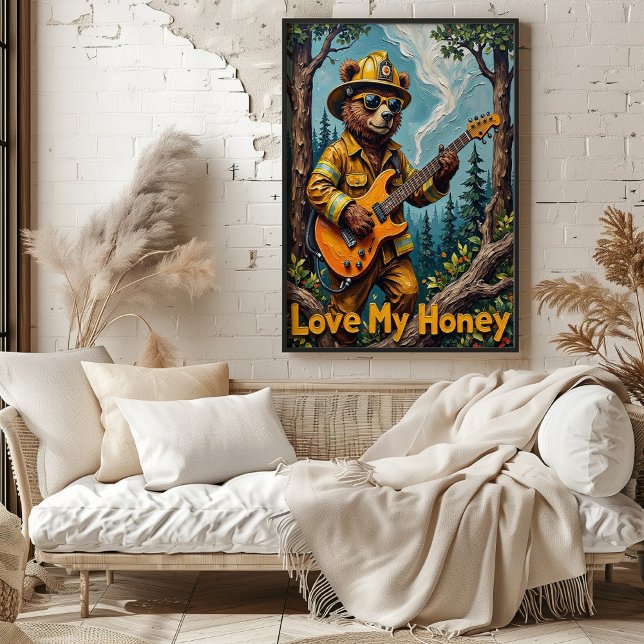 Arboreal Anthem: Bear's Honeyed Notes Poster (Skapare uppladdad)