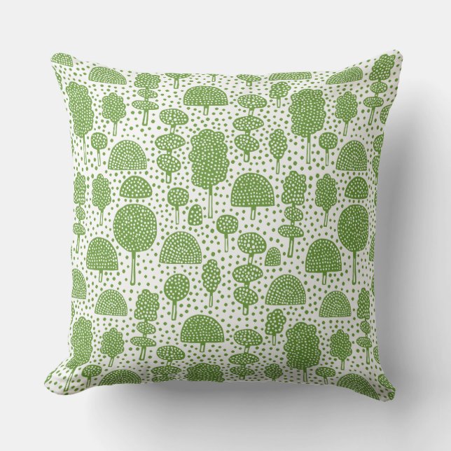 Arboretum 230715 - Avocado Grönt on White Kudde (Framsida)