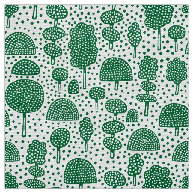 Arboretum 230715 - Forest Grönt on White Tyg (Provkarta)