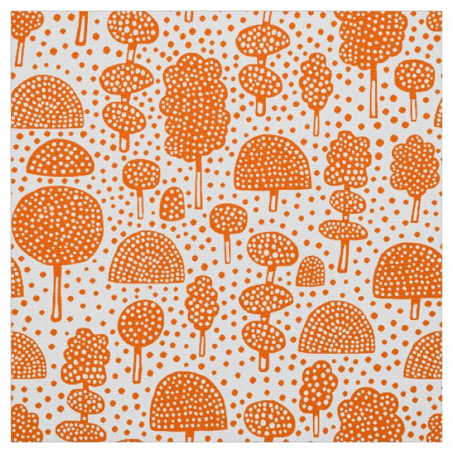 Arboretum 230715 - Orange om vitt Tyg (Provkarta)