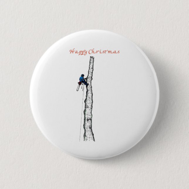 Arborist Chainszawa träd-kirurgen Gift presenterat Knapp (Framsida)