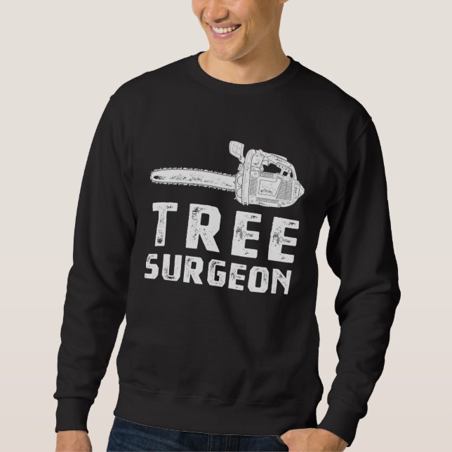 Arborist Chainszawa Träd Work Lumberjack Tee Lång Ärmad Tröja (Framsida)