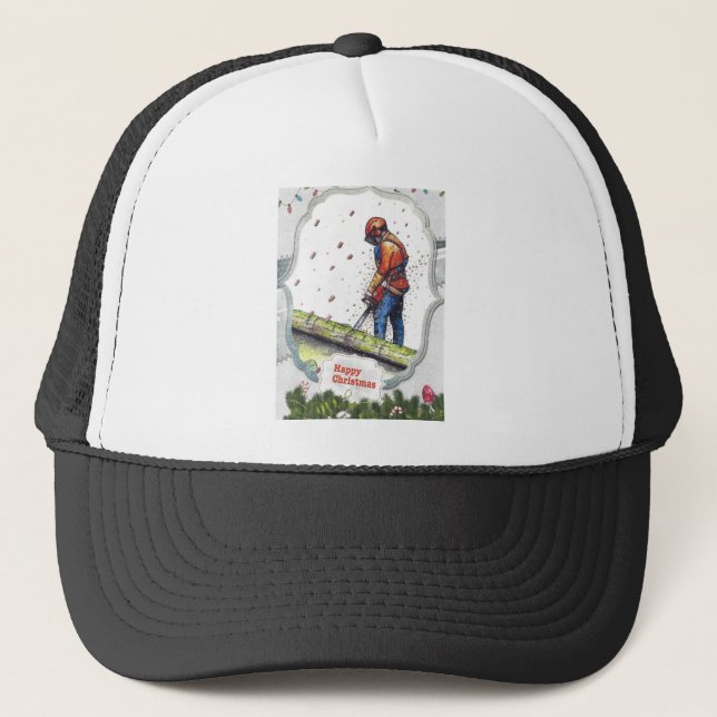 Arborist Chainszon träd-kirurgen Gift-jul Keps (Framsida)