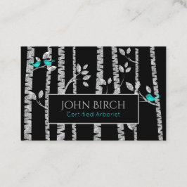 Arborist för fåglar för blått för träd för björk visitkort
