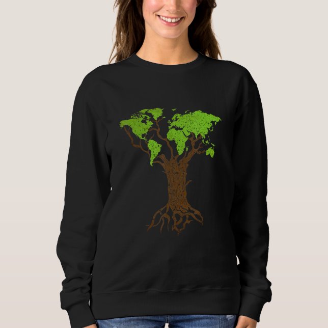 Arborist Gardener Träd World Map Nature 1 T Shirt (Framsida)