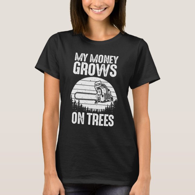 Arborist Logger Manar Coola Träd Kliber Lumberjack T Shirt (Framsida)