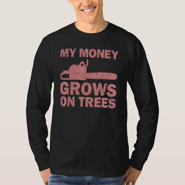 Arborist Logger Manar Coola Träd Kliber Lumberjack T Shirt (Framsida)