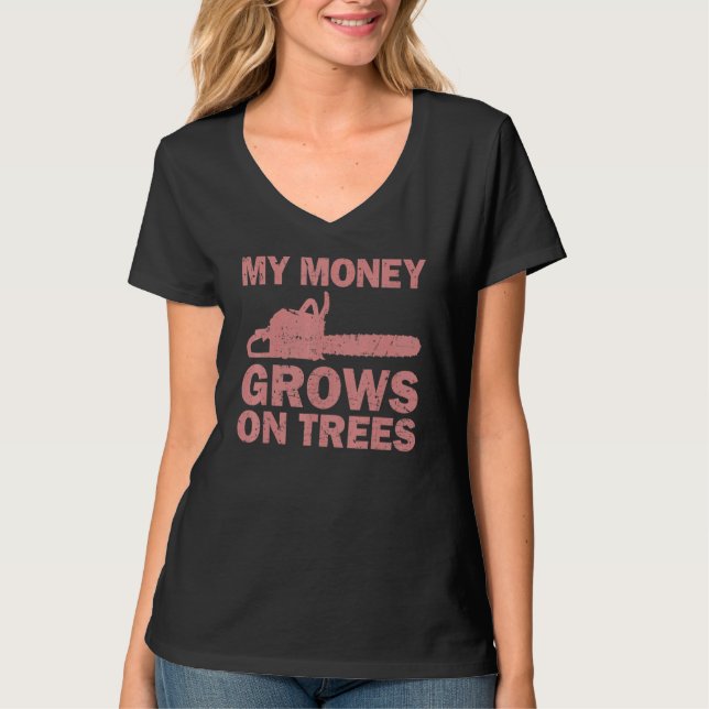 Arborist Logger Manar Coola Träd Kliber Lumberjack T Shirt (Framsida)