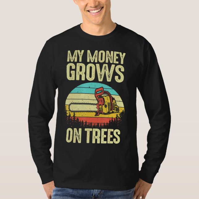 Arborist Logger Manar Coola Träd Kliber Lumberjack T Shirt (Framsida)