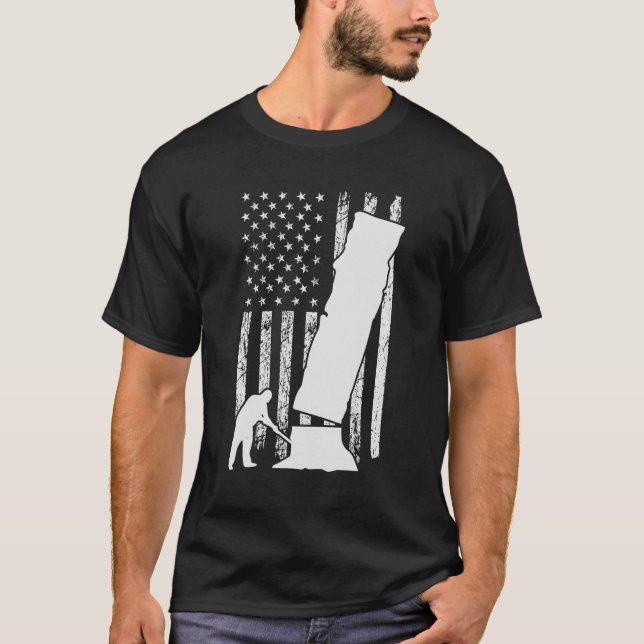Arborist Men 4th Of July Tree Climber Dad Chainsaw T Shirt (Framsida)