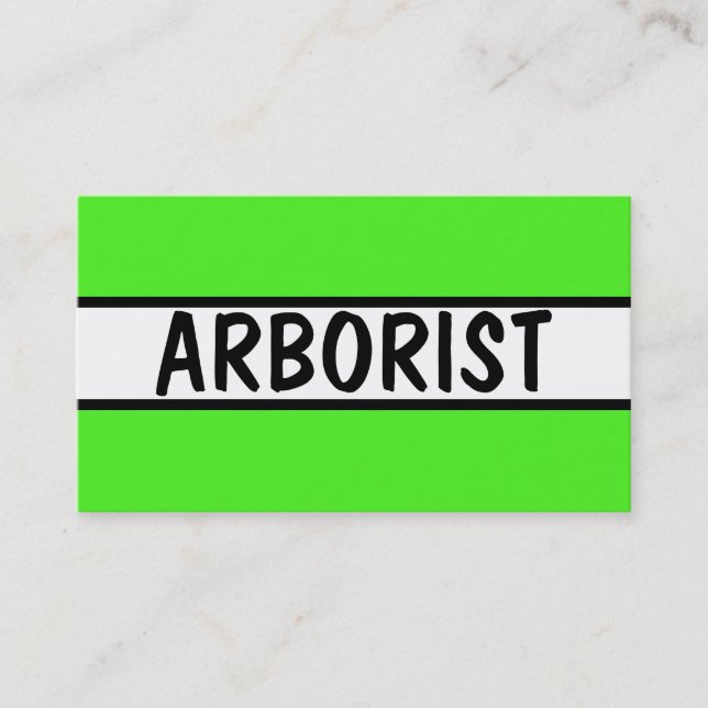 Arborist Neon Grönt Visitkort (Framsida)