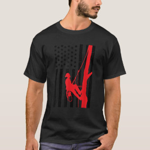 Arborist Patriotic Gift Distress American Flagga 4 T Shirt