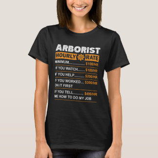 Arborist Timme Rate Labour Rates Sarcastic T Shirt