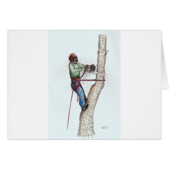 Arborist Träd Surgeon Hälsningskort (Framsidan Horizontal)