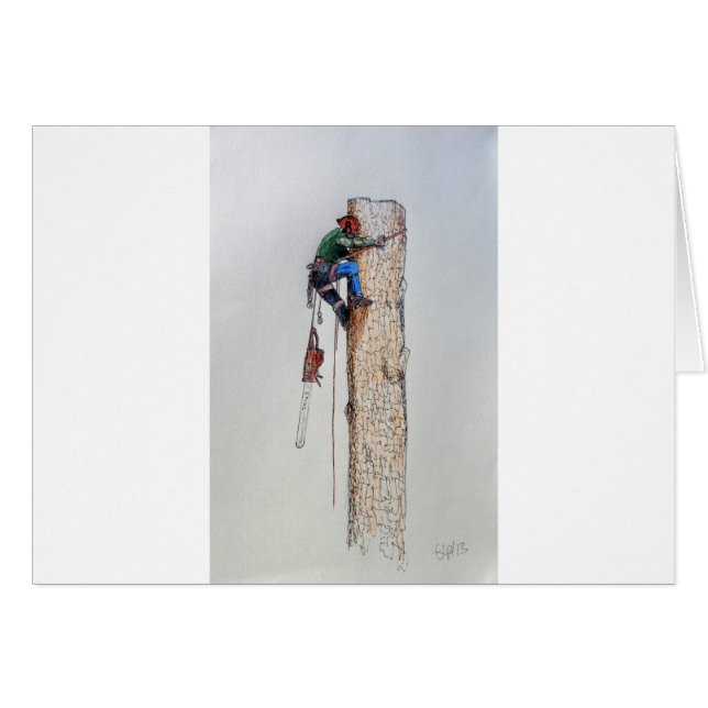 Arborist Träd Surgeon Hälsningskort (Framsidan Horizontal)