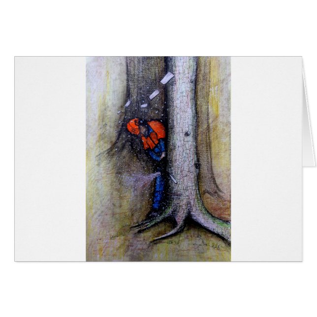 Arborist träd surgeon husqvarna hälsningskort (Framsidan Horizontal)