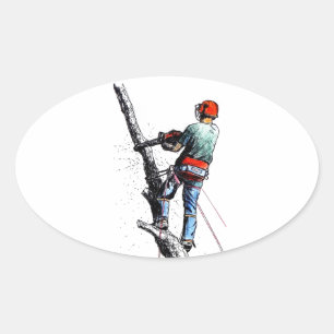 Arborist Träd Surgeon Ovalt Klistermärke