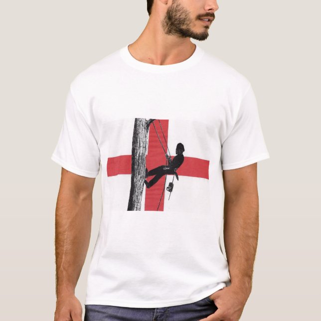 Arborist Träd Surgeon St Georges Kor Chainszon T Shirt (Framsida)