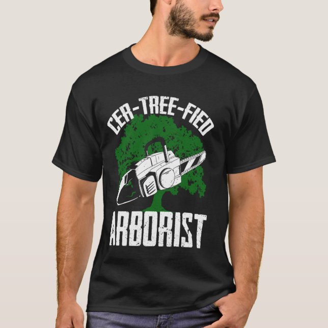 Arborist Träd trimmer T Shirt (Framsida)