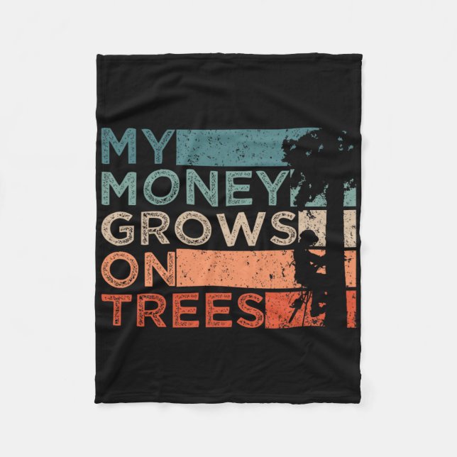 Arborist Tree Climbing Logging My Money Grows On T Fleecefilt (Framsidan)