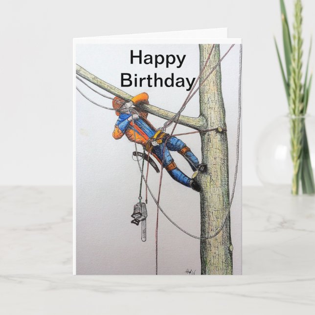 Arborist tree surgeon christmas card helgkort (Framsida)