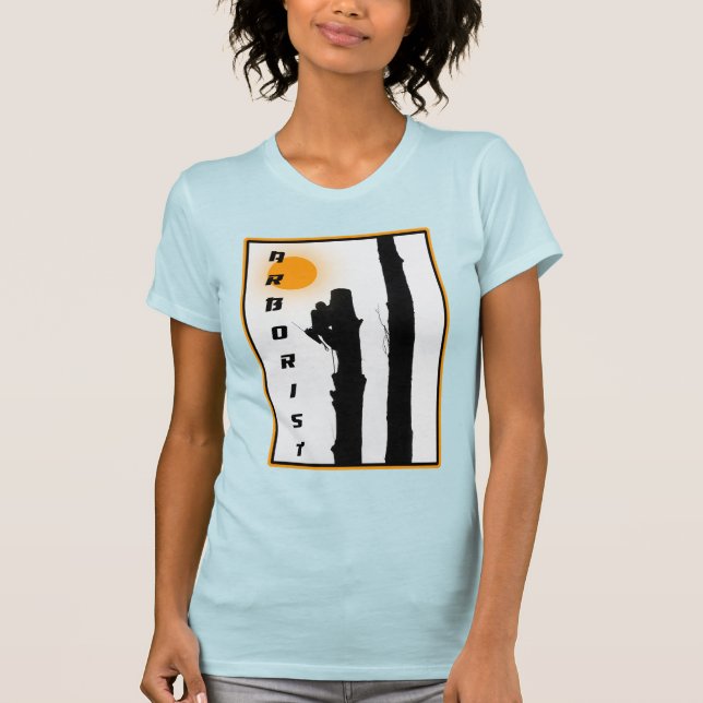 Arborister T shirt: Stigning sol silhouette-klimat T Shirt (Framsida)