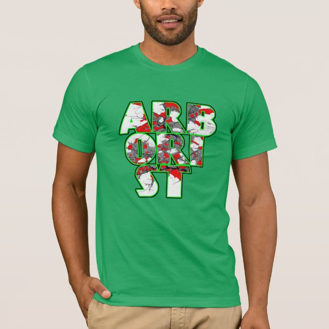 Arboristisk grönt och röd Coola T Shirt (Framsida)
