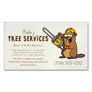 Arborists Forest Träd Care Landscaping Magnetiska Visitkort