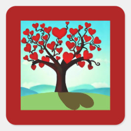   Arbre d’amour - tree of love Fyrkantigt Klistermärke