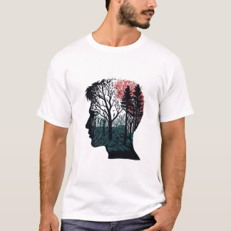 Arbre homme forêt art t shirt