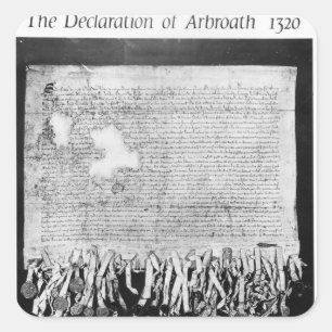 Arbroath-förklaringen av den 6 april 1320 fyrkantigt klistermärke