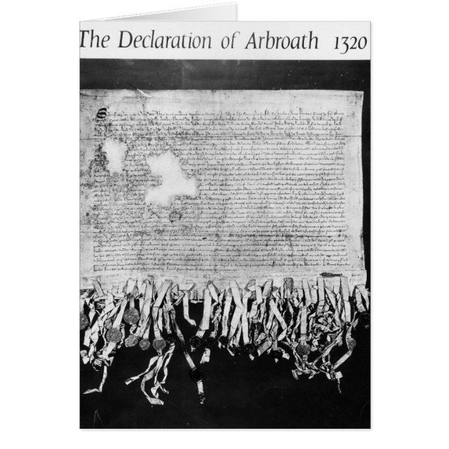 Arbroath-förklaringen av den 6 april 1320 hälsningskort (Framsidan)