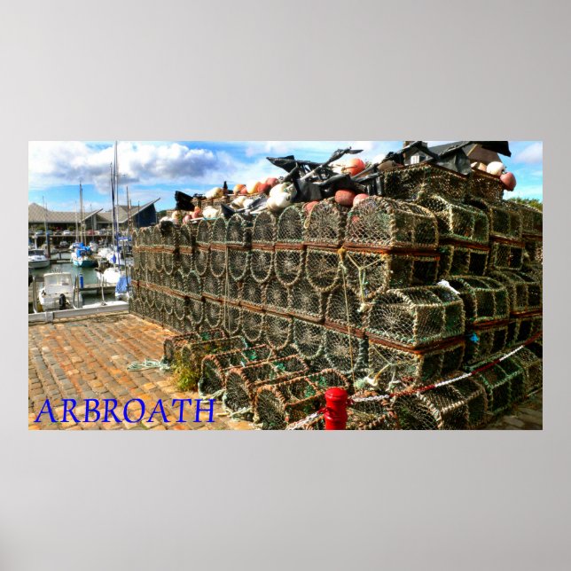 Arbroath Harbour & Marina, Skottland Poster (Framsidan)