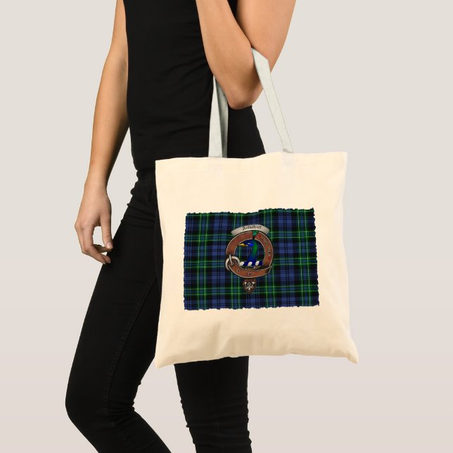Arbuthnott Klan Badge Tartan Tote Tygkasse (Framsida (produkt))