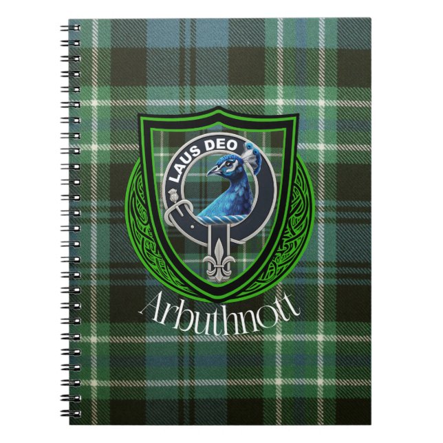 Arbuthnott Scottish Klan Tartan och Vapensköld Anteckningsbok (Framsidan)
