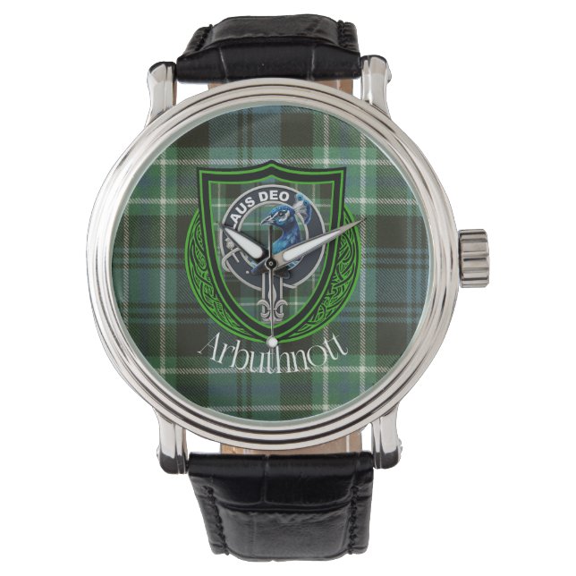 Arbuthnott Scottish Klan Tartan och Vapensköld Armbandsur (Framsida)
