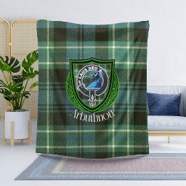 Arbuthnott Scottish Klan Tartan & Vapensköld Fleecefilt