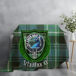 Arbuthnott Scottish Klan Tartan & Vapensköld Fleecefilt