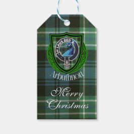 Arbuthnott skotsk klan tartan och vapen presentetikett