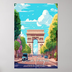 Arc de Triomphe Art vintage resor illustration Poster