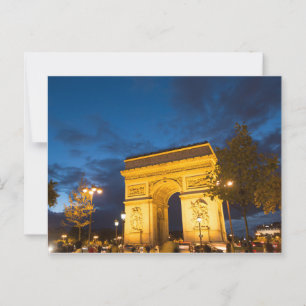 Arc de Triomphe at Dusk, Paris Vykort