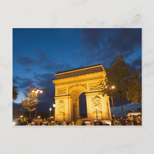Arc de Triomphe at Dusk, Paris Vykort (Framsida)