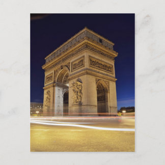 Arc de Triomphe de l'Étoile in Paris night shot Vykort