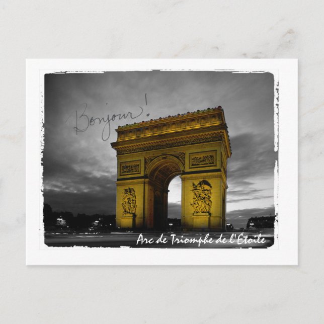 Arc de Triomphe de l'Étoile Paris Frankrike Vykort (Framsida)