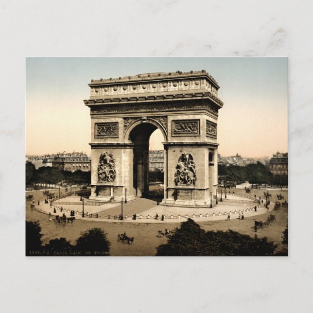 Arc de Triomphe de l'Étoile Paris Frankrike Vykort (Framsida)
